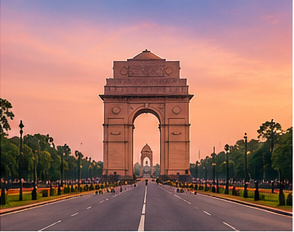 India Gate and the ceremonial avenue in Delhi